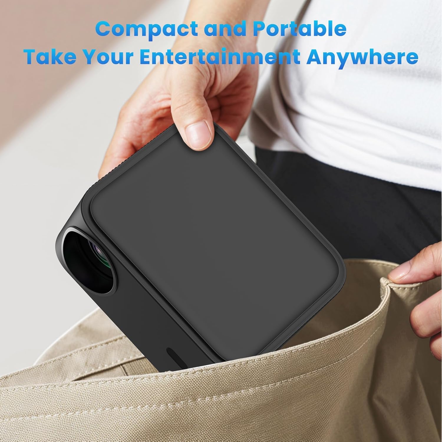 HAPPRUN Smart Projector mit WiFi und Bluetooth - Netflix-zertifiziert, 400 ANSI, Native 1080P, Dolby Audio