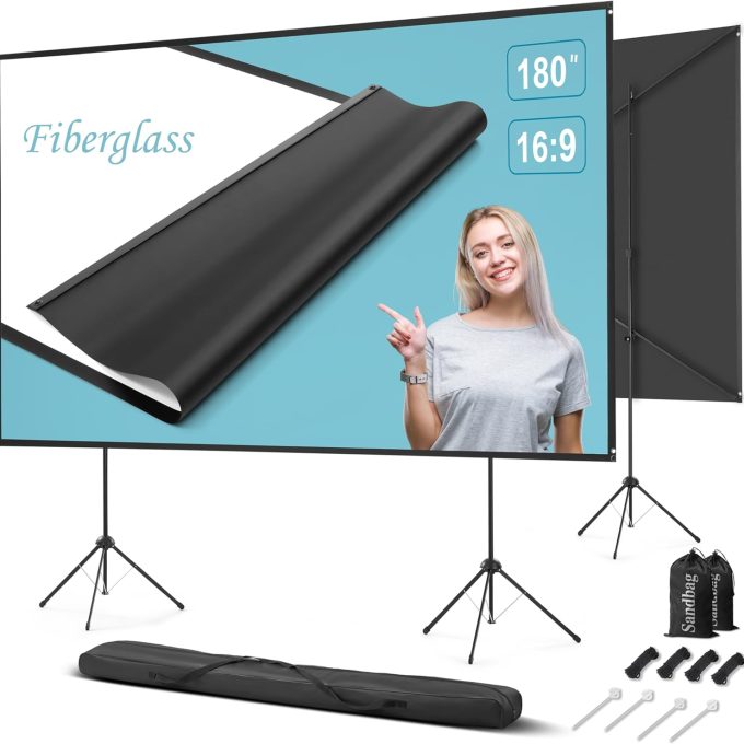 Outdoor Projector Screen With Stand 180