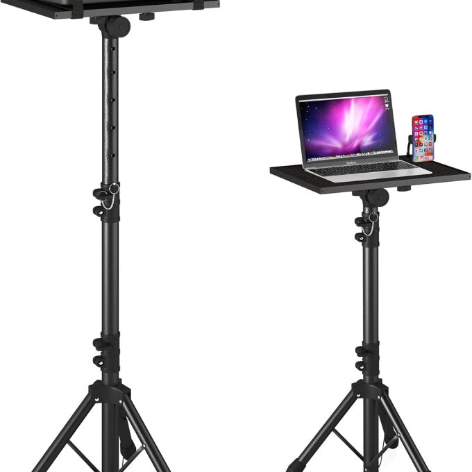 Projector Stand Tripod from 23" to 46", Laptop Tripod Stand Height Adjustable