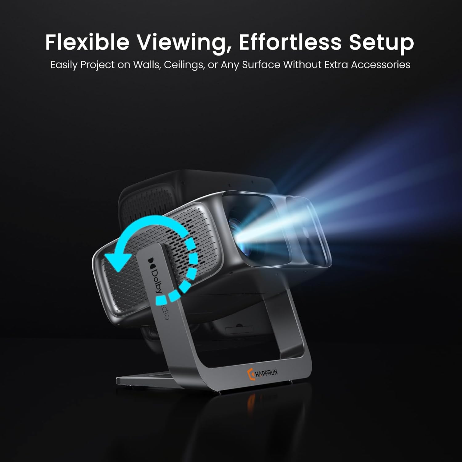 happrun 4k 2000 ansi with adjustable 270 stand