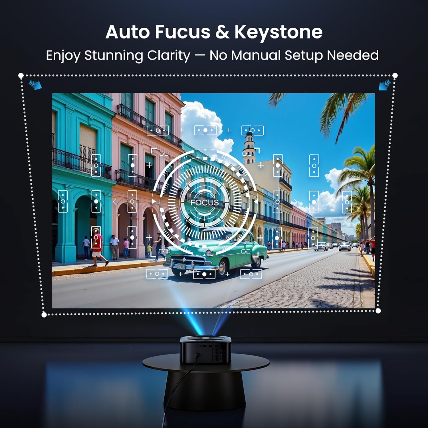 HAPPRUN Google TV 4K Smart Projector – 1500 ANSI