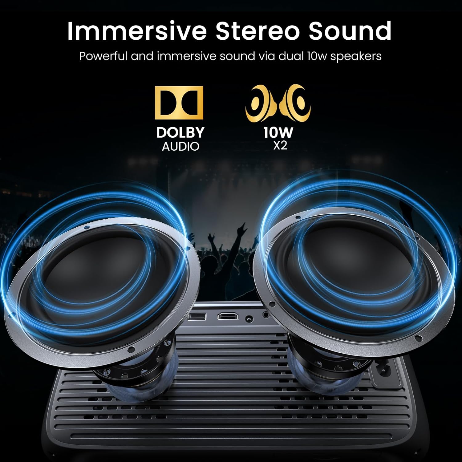 happrun 4k 2000 ansi with adjustable 270 stand